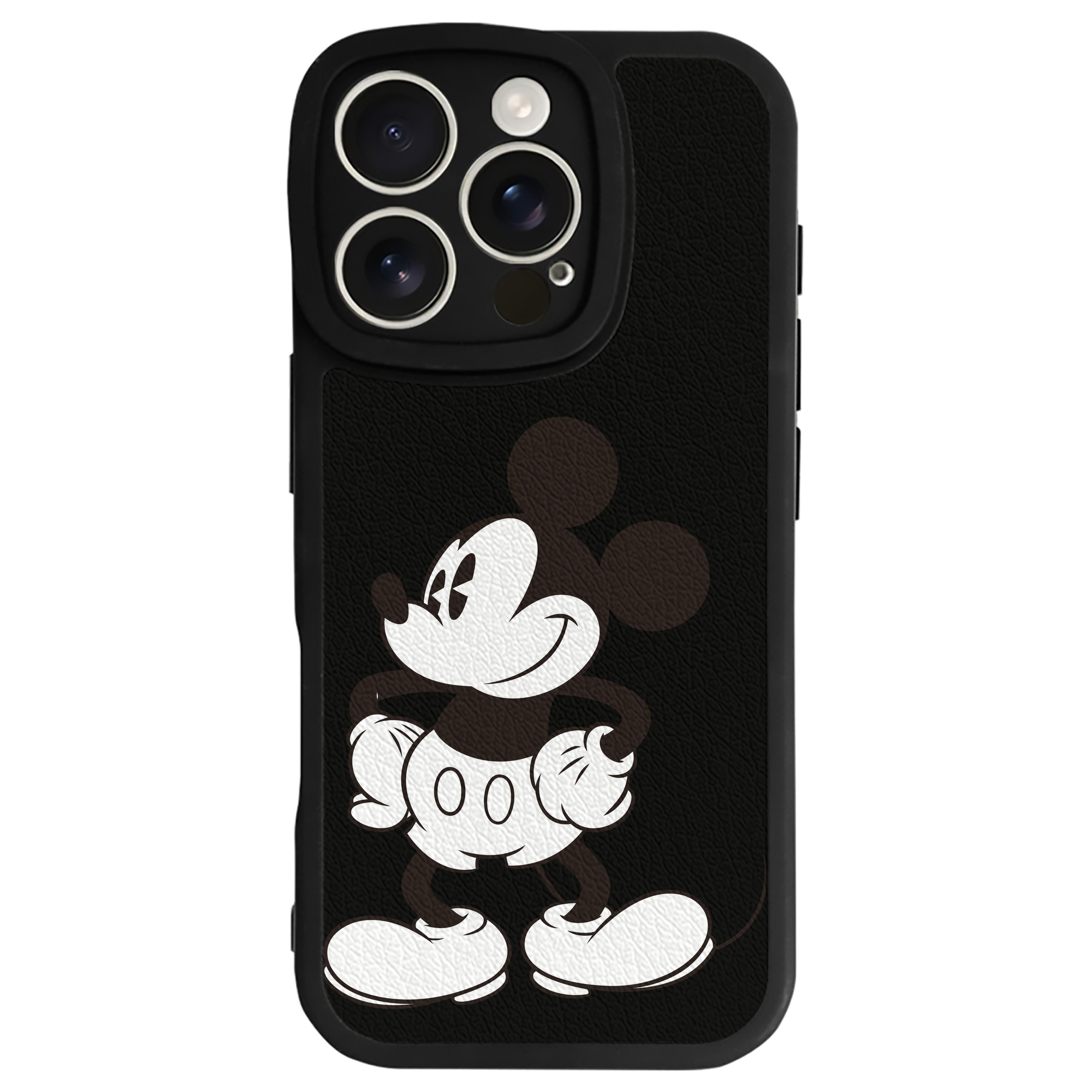 （画像用） ミッキーマウス Mickey Mouse 【iPhone 16シリーズ対応】シリコンスマホケース（レザー調） 材質：シリコン